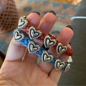 Brighton Roped Heart Braid Bandit Bracelet in brownish red